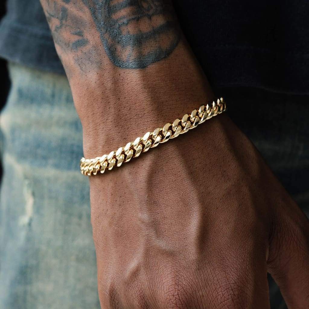 CUBAN BRACELET 18K GOLD PLATED (8MM)