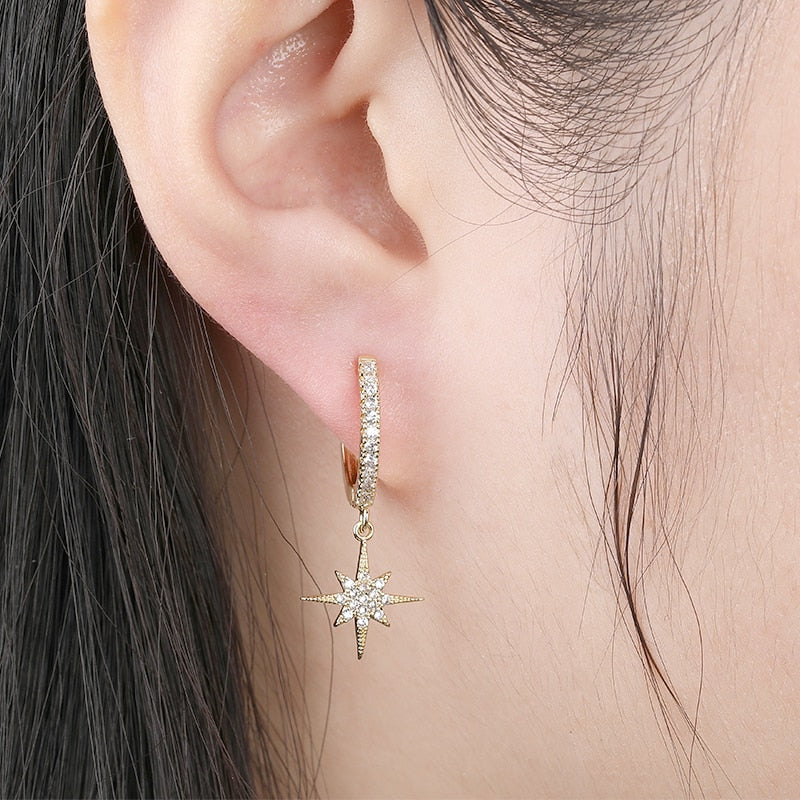 MOON DROP EARRINGS 18K GOLD PLATED