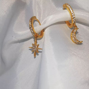 MOON DROP EARRINGS 18K GOLD PLATED