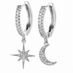 LOUISE STAR MOON EARRINGS 18K GOLD PLATED